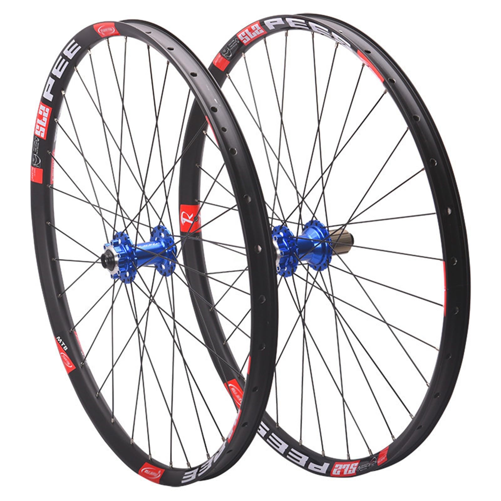 Ruote per Mountain Bike da 26"/27,5"/29" con Perno Passante, Ruota Anteriore e Posteriore, Freno a Disco, Cerchio in Lega di Alluminio, 32 Fori, 8, 9, 10, 11, 12 velocità