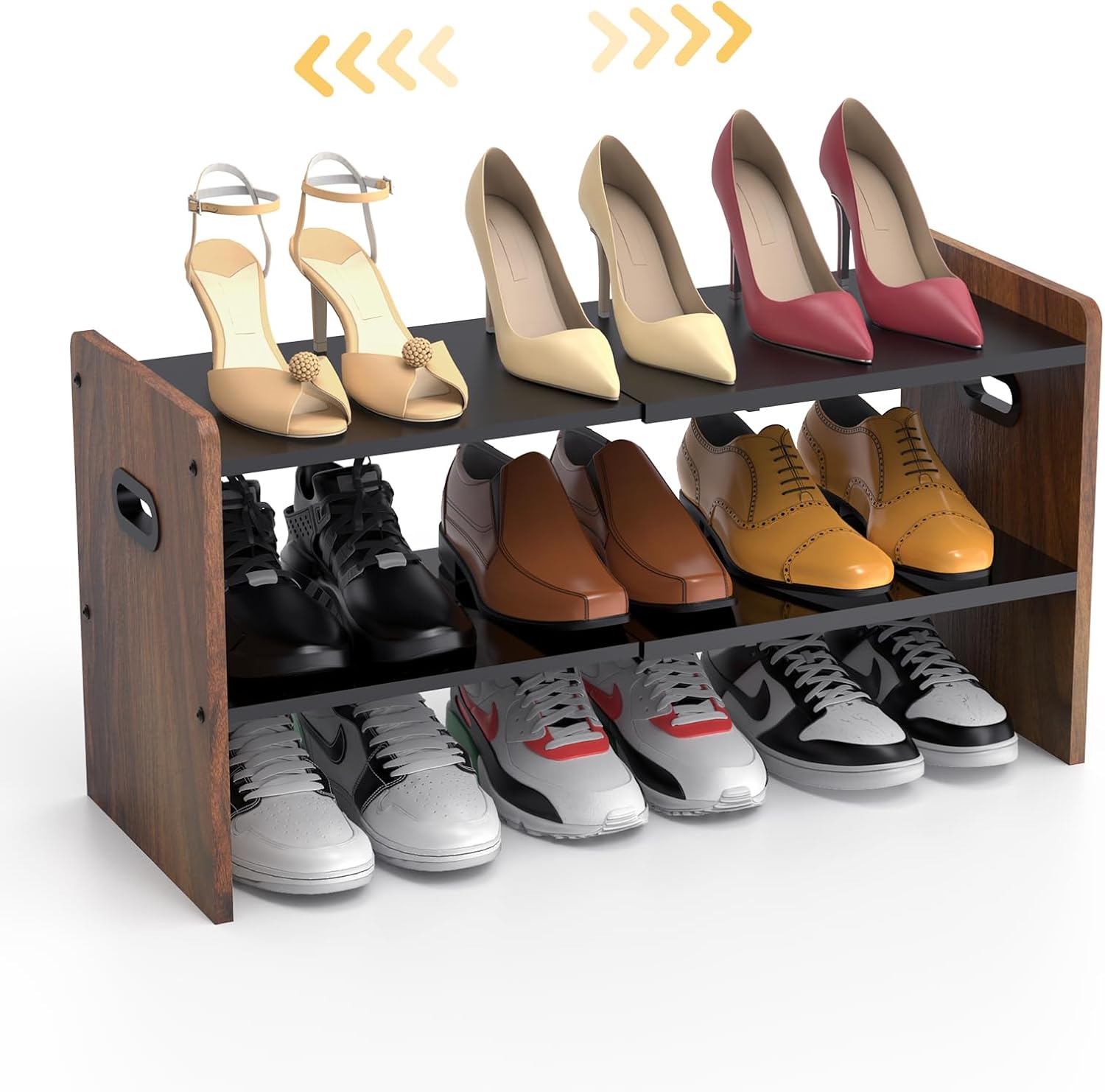 Amazon.com: Nicetree Expandable Shoe Rack for Closet - 2 Tiers Small ...