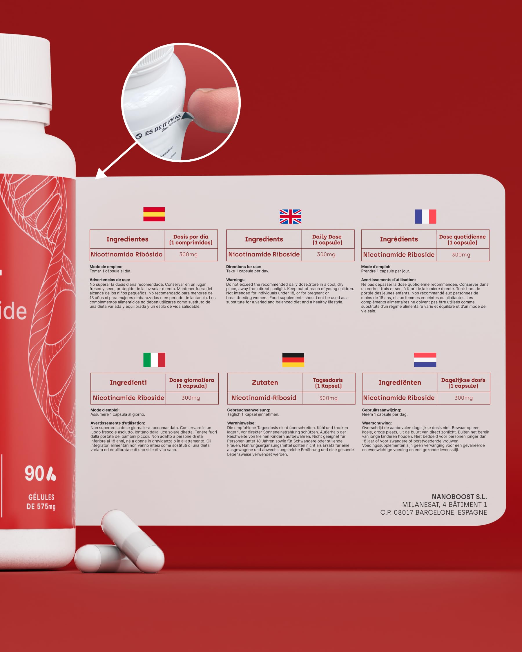 NAD+ Haute Absorption Nicotinamide Riboside 300mg | 90 Gélules | Anti-Âge et Fatigue | NAD+ Booster, Santé Cellulaire et Vitalité | Formule Premium | Sans Gluten | Sans OGM