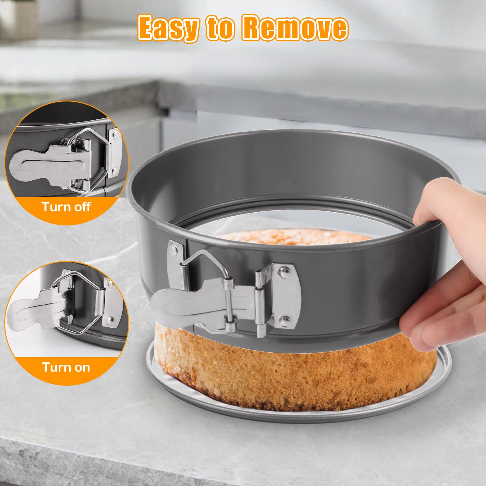 3 moldes para tartas de 20 cm, moldes para tartas de 8 pulgadas para hornear, antiadherentes, moldes para tartas de queso para hornear redondos de 8 pulgadas, moldes negros para hornear para