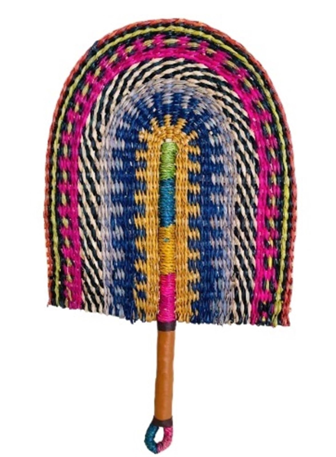 VOPLIVAT Woven Hand Fan, Bamboo Woven Fan Raffia Handwoven Summer Cooling Wall Decor Multicolor(06)