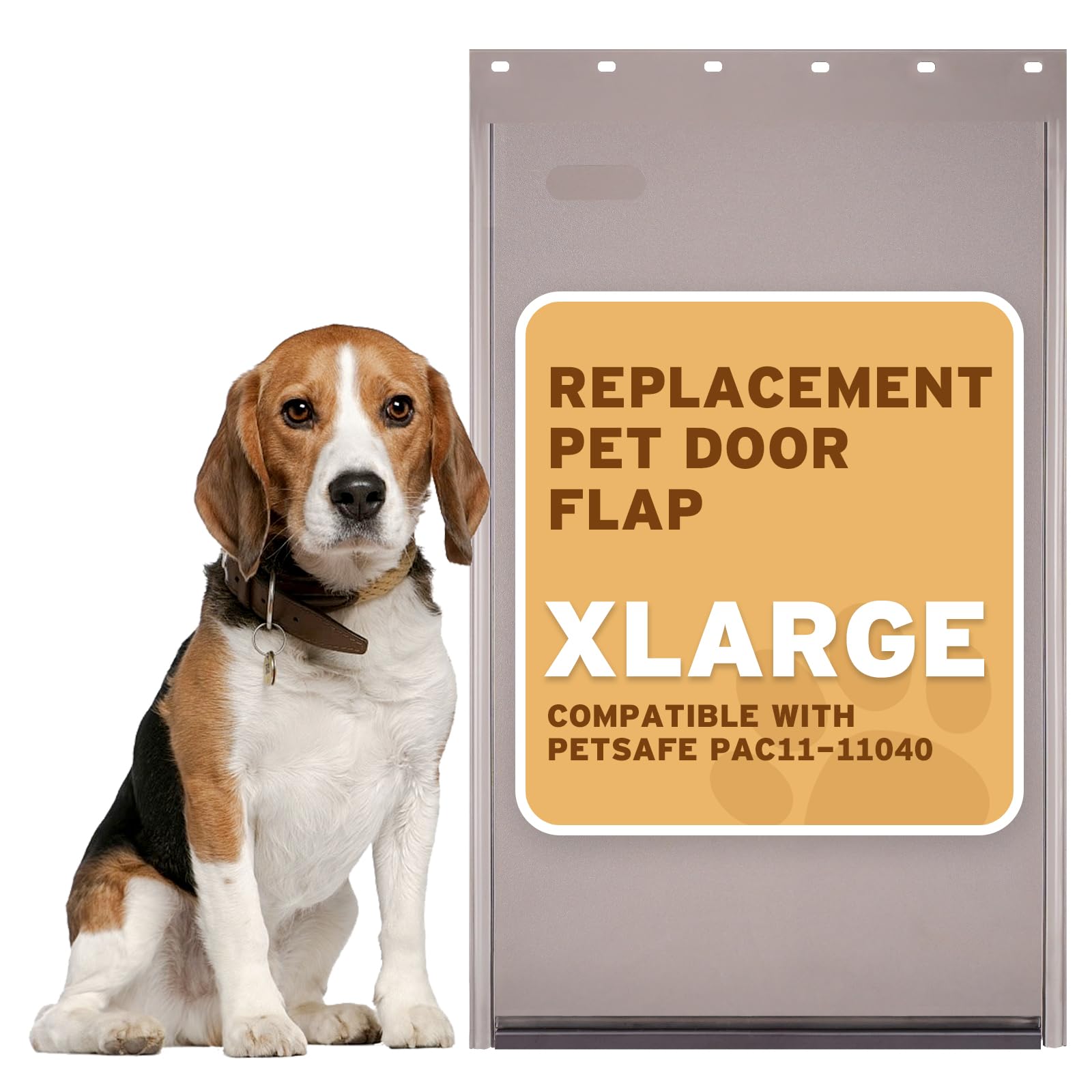 PAC11-11040 Dog Door Replacement Flap | Heavy-Duty PVC Material | 24 3/8" x 13 3/4" XL Size, BPA-Free & Weatherproof