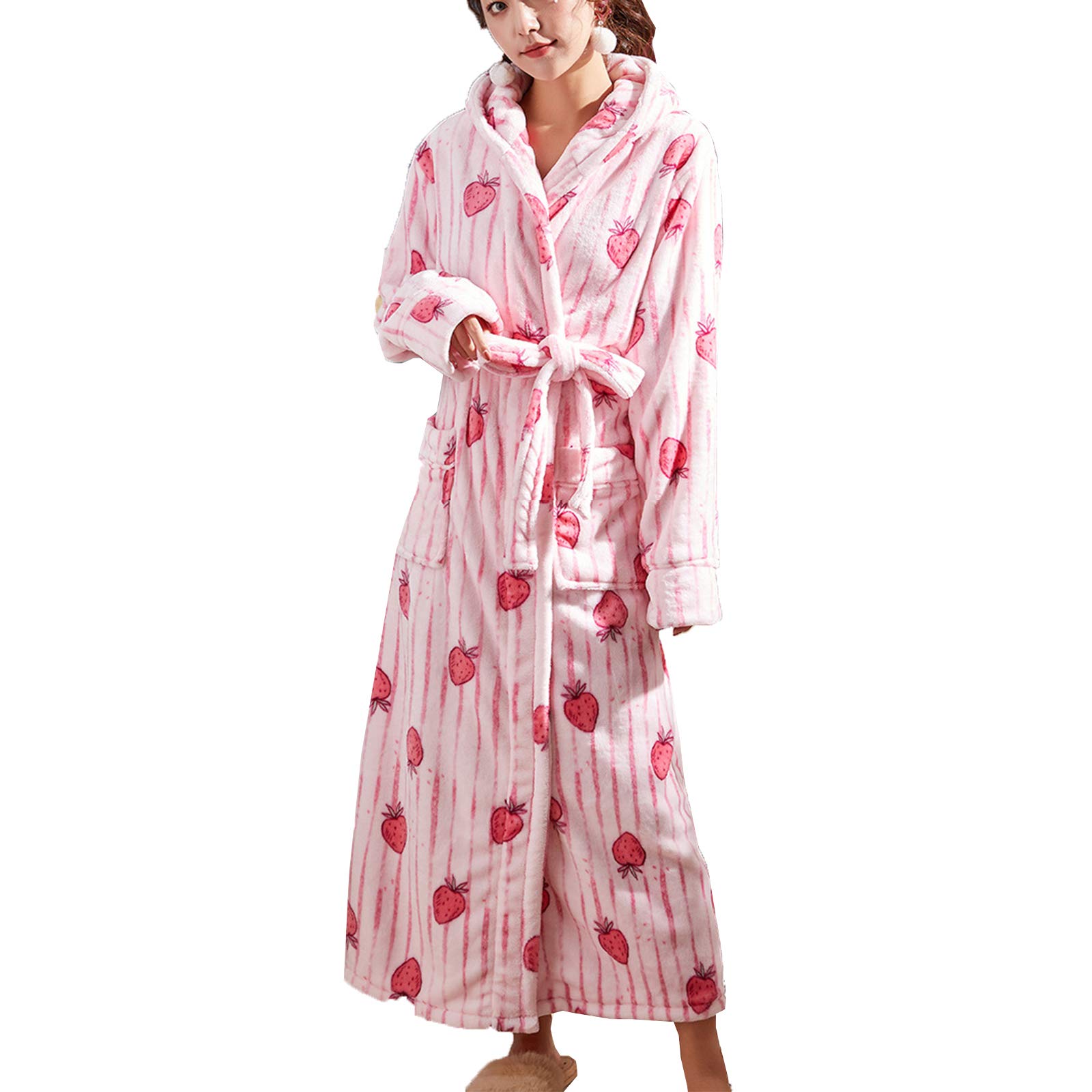 Peignoir pour femme respectueux de la peau en velours haut de gamme rose L