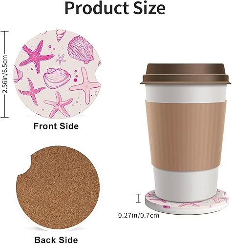 Miniatura 3 de Posavasos absorbentes para portavasos de automóvil, paquete de 2 posavasos universales antideslizantes de cerámica para mujeres y hombres de 2.56