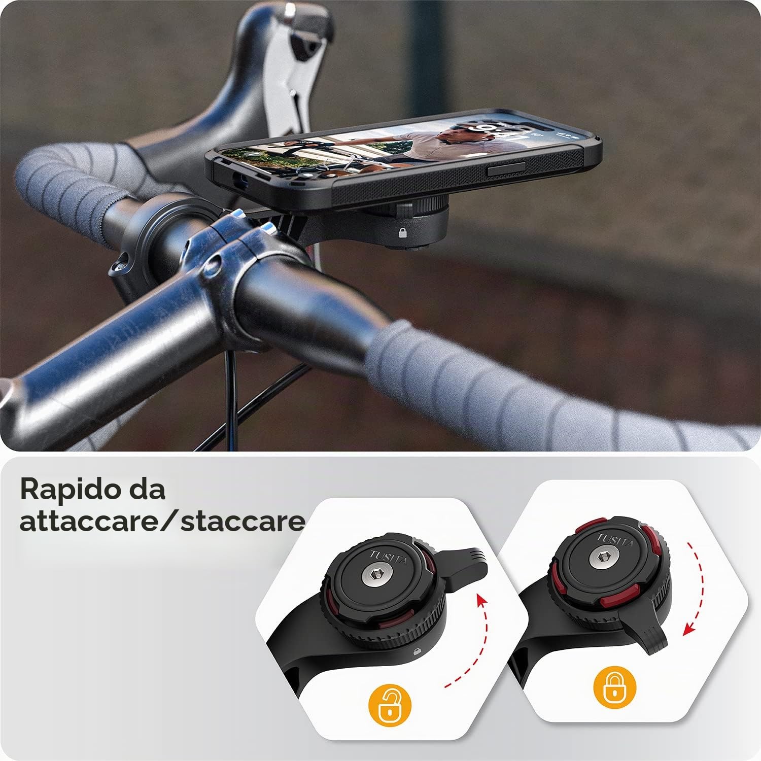 TUSITA Sistema Twist Lock Out Front Mount PRO - Ciclismo