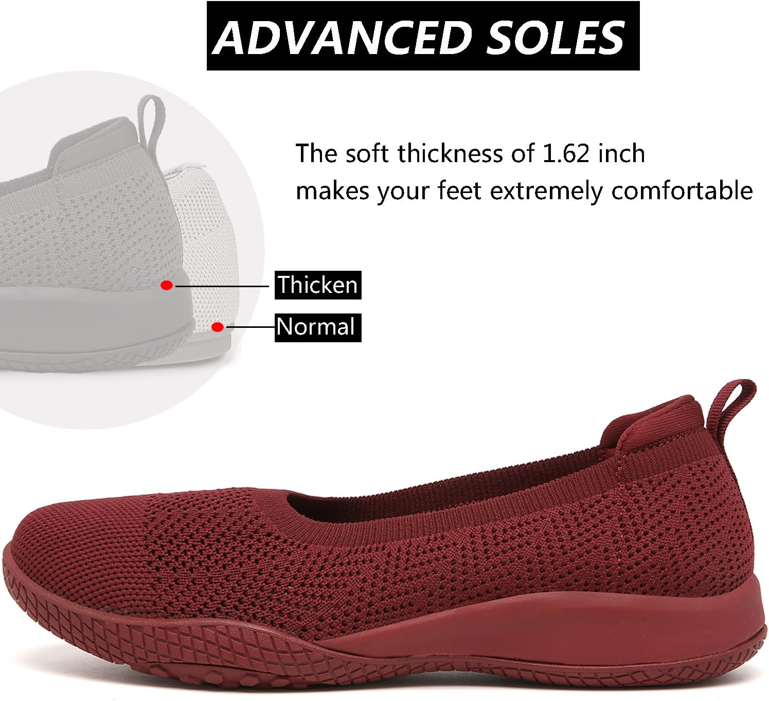 Women's Flats Slip On Go Walk Shoes for Women Comfortable Walking Sneakers Knit Low Wedge Dressy Ballet Shoes Zapatos para Mujer - Image 4