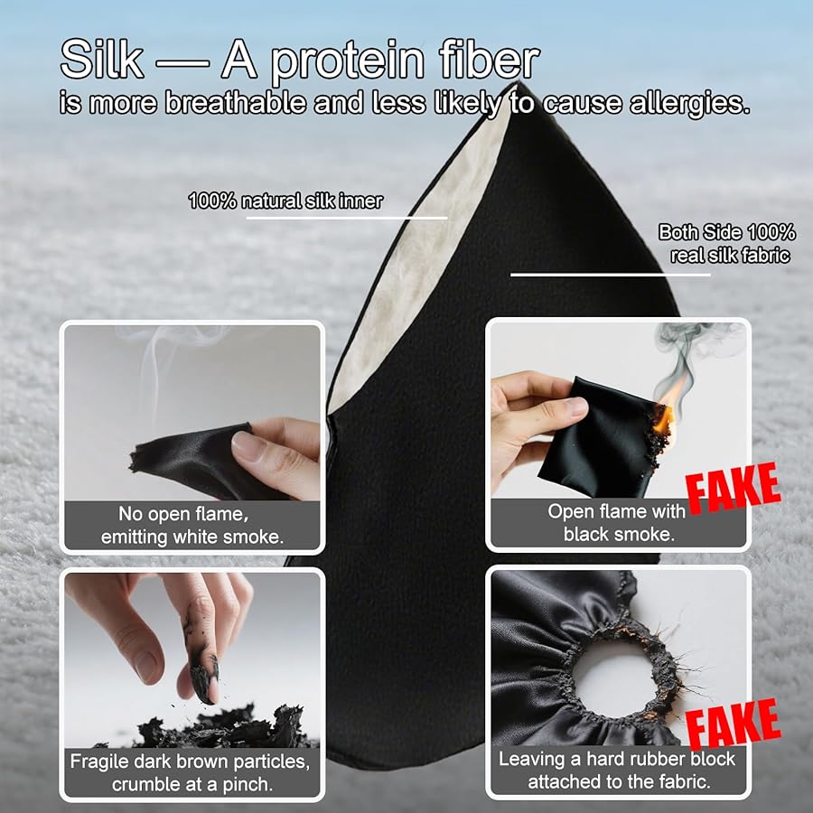 Silk Sleep Mask,100% Natural Eye Masks for Sleep/Women/Men Satin and Lightweight Complete Blackout Sleeping Mask Ergonomic Design for Side Sleeper,Travel,Airplane with Pouch Large(L) - image 5