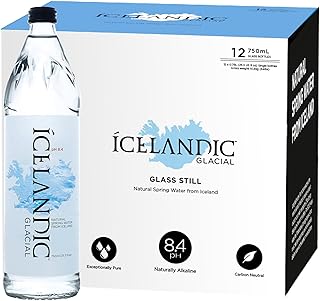Icelandic Glacial Natural Spring Water, Still, 25.3 oz Glass Bottle (Pack of 12)