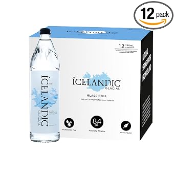Icelandic Glacial Natural Spring Water, Still, 25.3 oz Glass Bottle (Pack of 12)