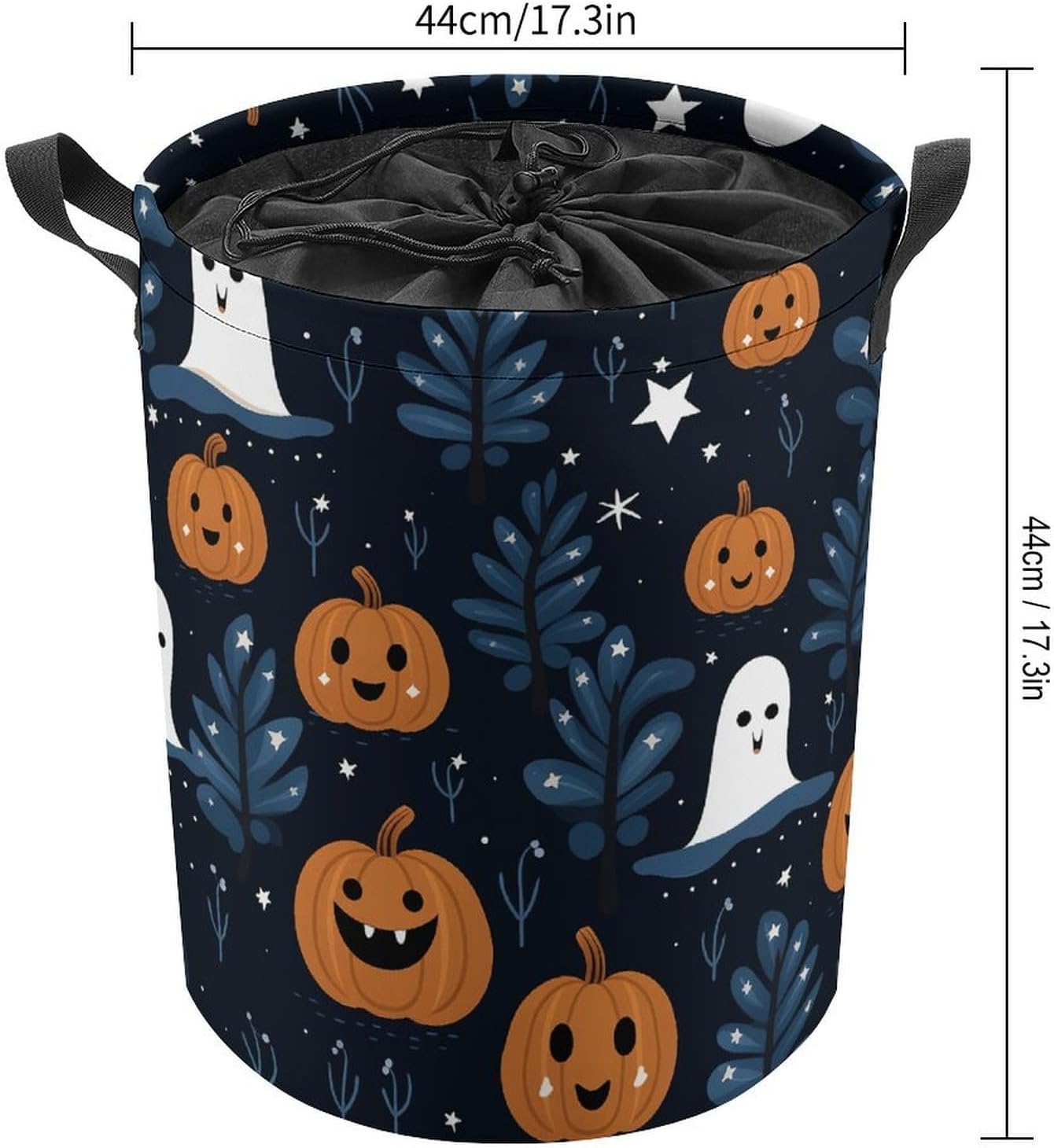 Cartoon Pumpkin Head Laundry Basket Collapsible Clothes Hamper with Reinforced Handles Large Capacity Waterproof Laundry Bag Freestanding Laundry Hamper for Bedroom Bathroom