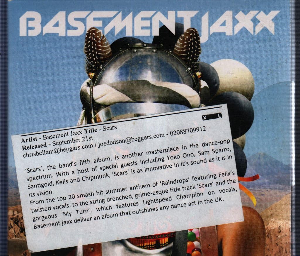 Basement Jaxx Scars CD Europe Xl 2009 in foldout card sleeve has promo info