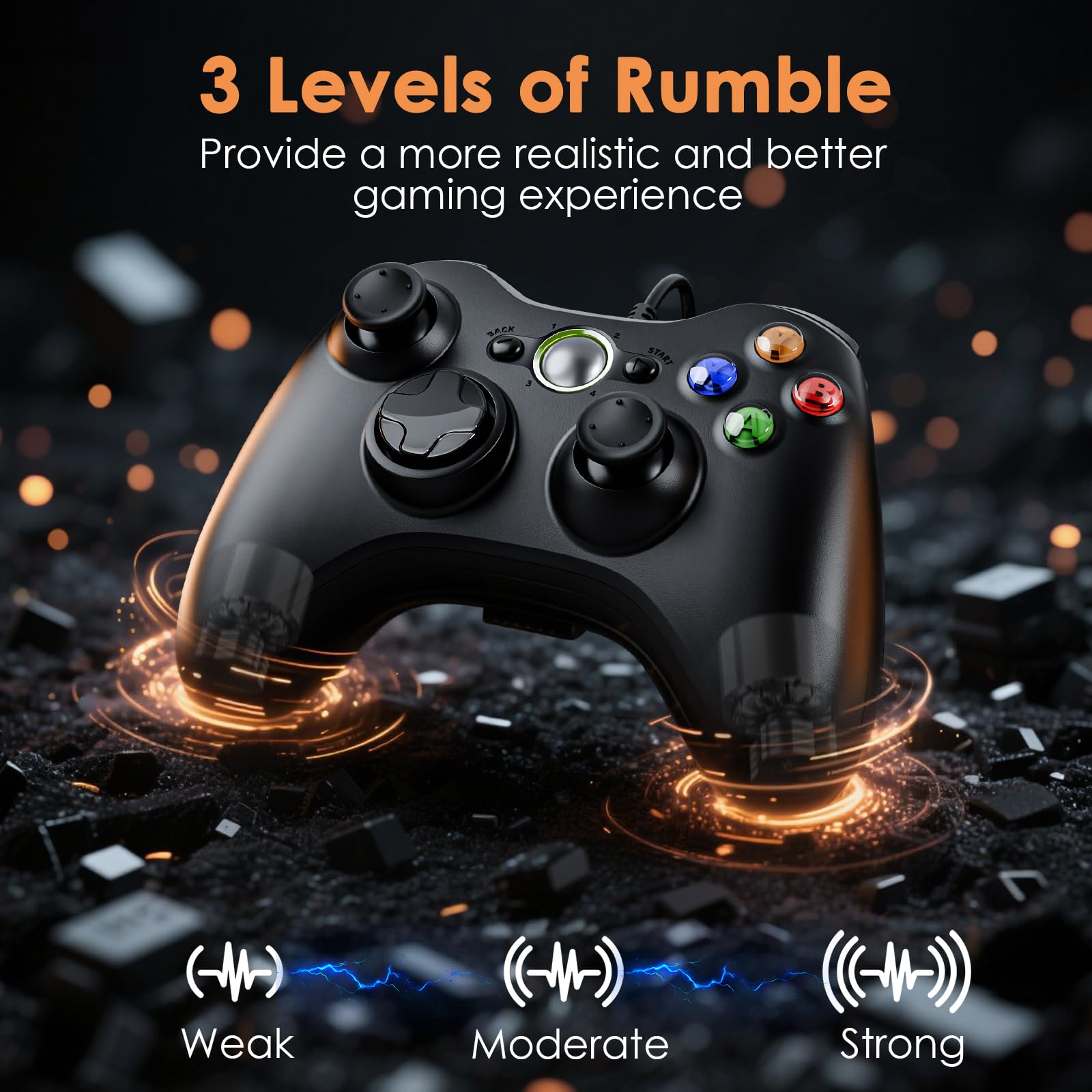 Gezimetie 2 Pack Manette Xbox PC Joystick, Xbox 360 de Connection USB - Double Vibration - Idéal pour Vos Sessions de Jeux sur PC (Windows7/8/8.1/10/11/XP/Vista)