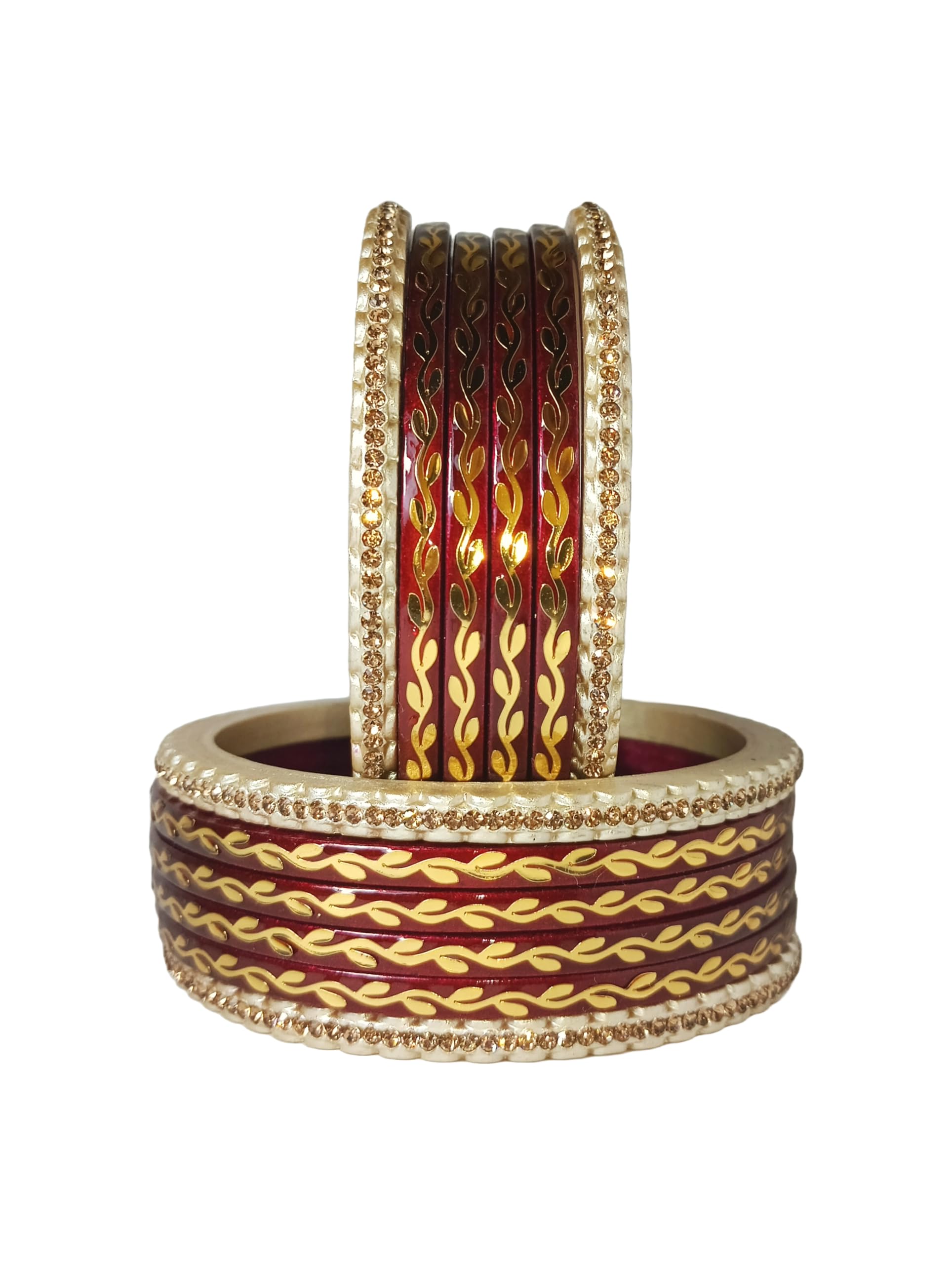 Radhe rani bangless Exquisite Handcrafted Lac Bangles Set for Women by Japuri Artist - Perfect for Housewives and women With Traditional-Rajasthani Look | chuda set (Maroon, 2.6) (B0D3Y32D5D) Amazon Price History, Amazon Price Tracker