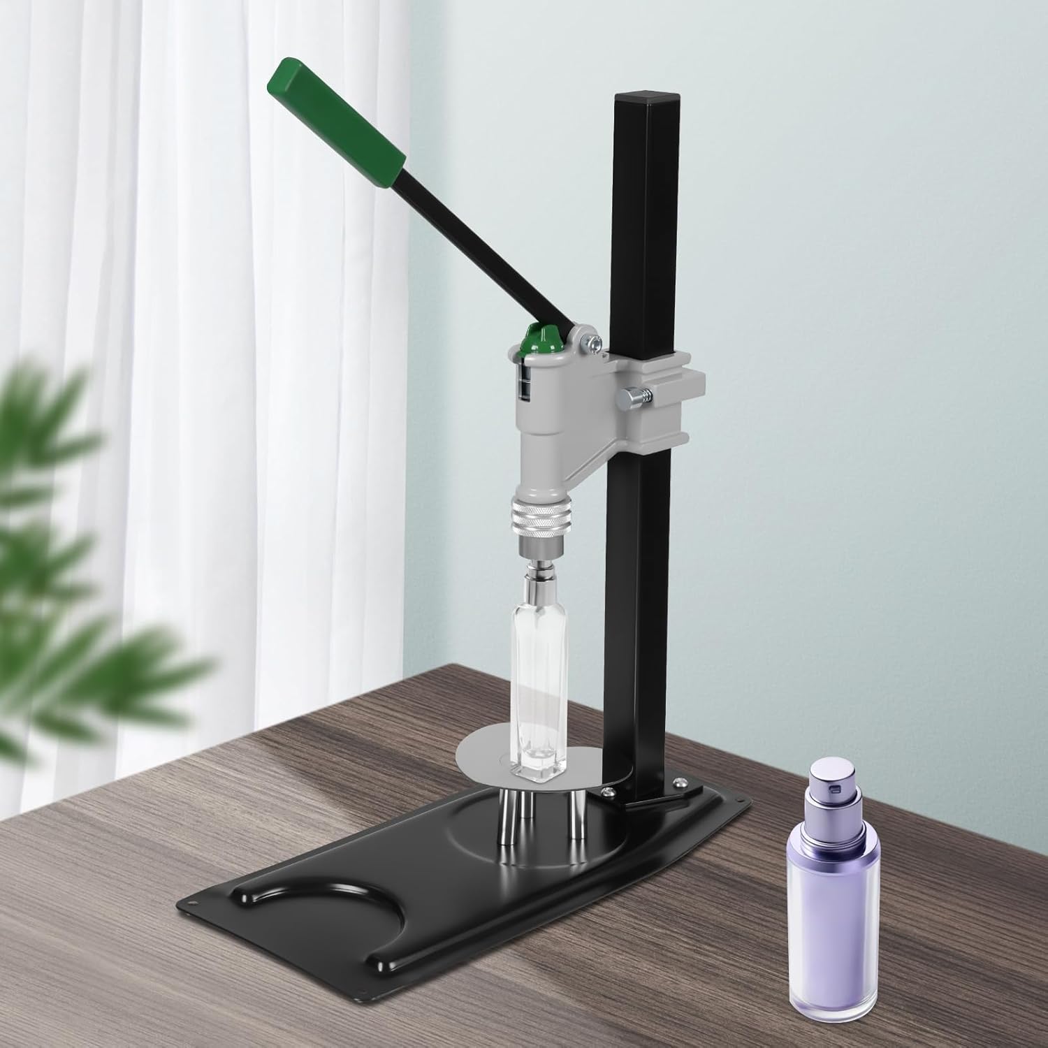 Manual Perfume Bottle Capper, Adjustment Height Desktop Capping Machine Perfume Sprayer Sealer Tool Portable Perfume Making Kit for 13-20mm Cap Diameter (Long Base)