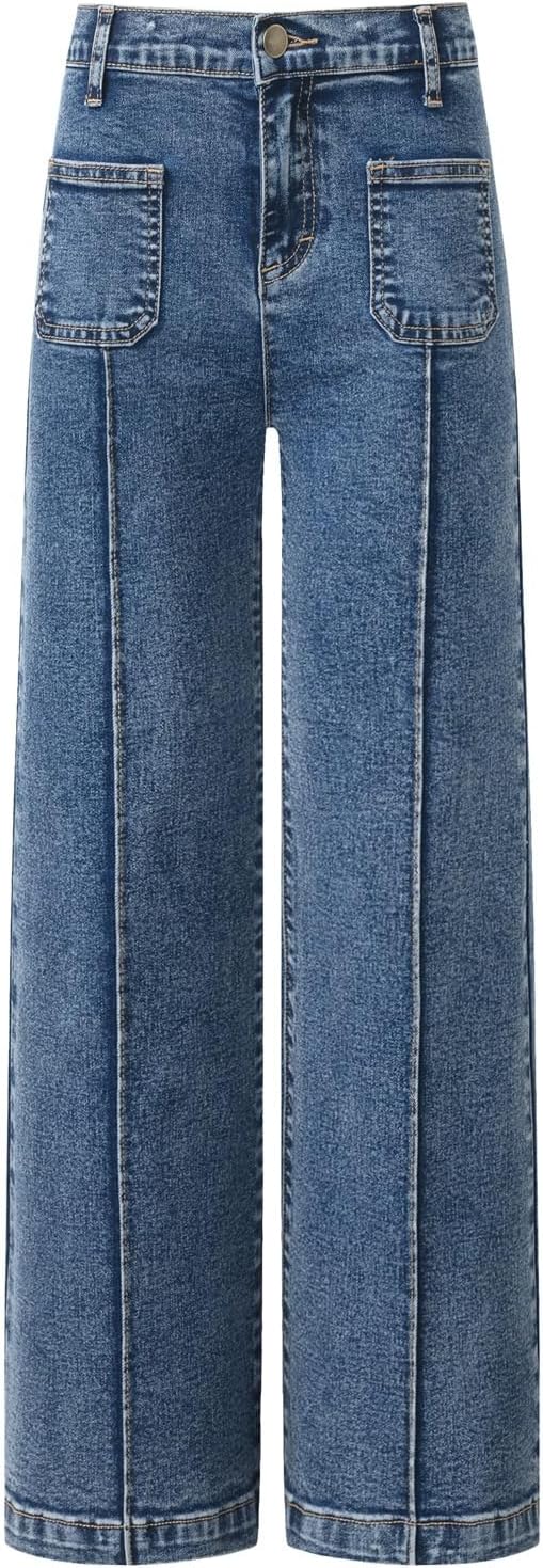 blibean Tween Girls Wide Leg Jeans Zimbaplatinum Demin Pants Size 6-15 Years - Image 8