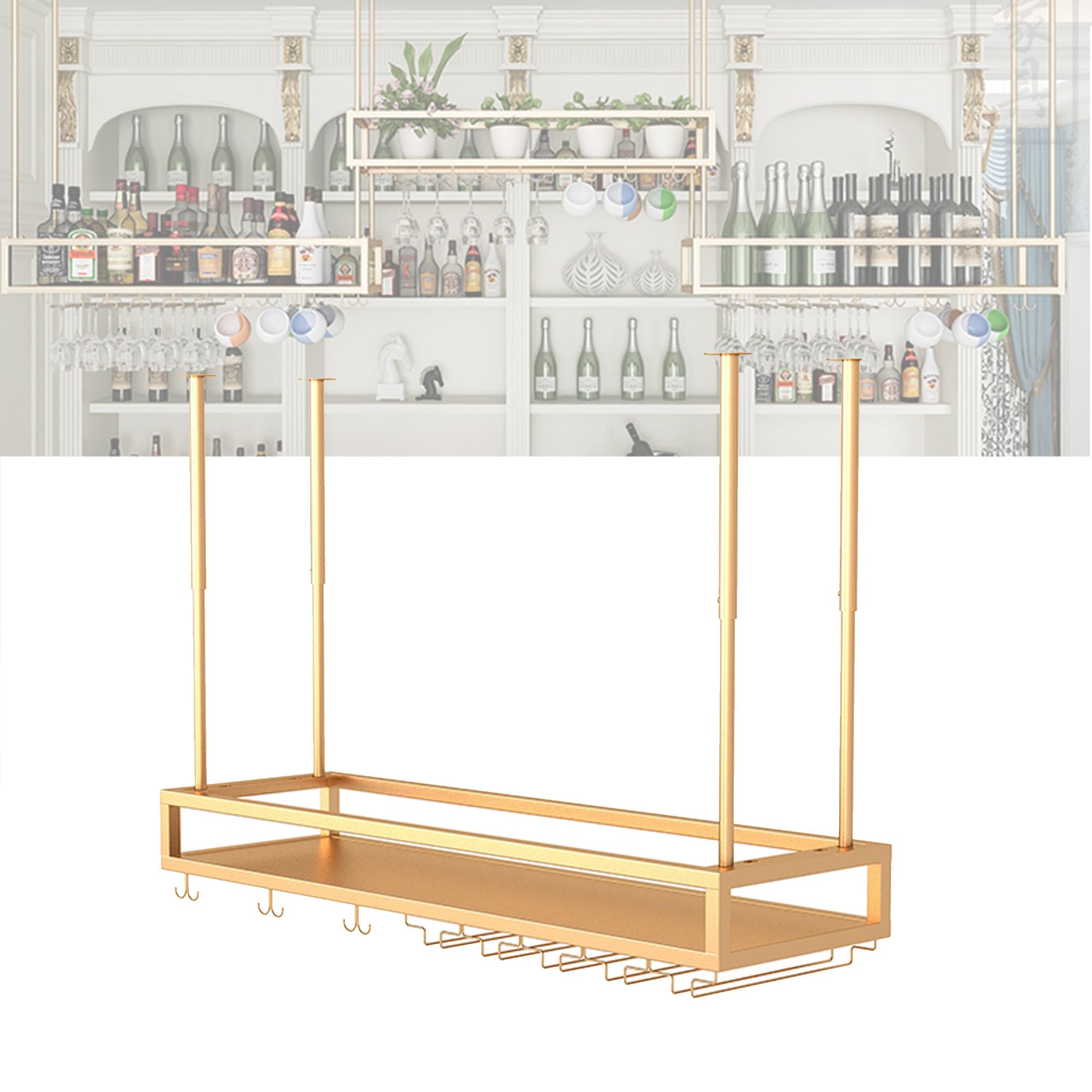Porte-bouteilles mural flottant pour ranger vos verres et libérer votre cuisine