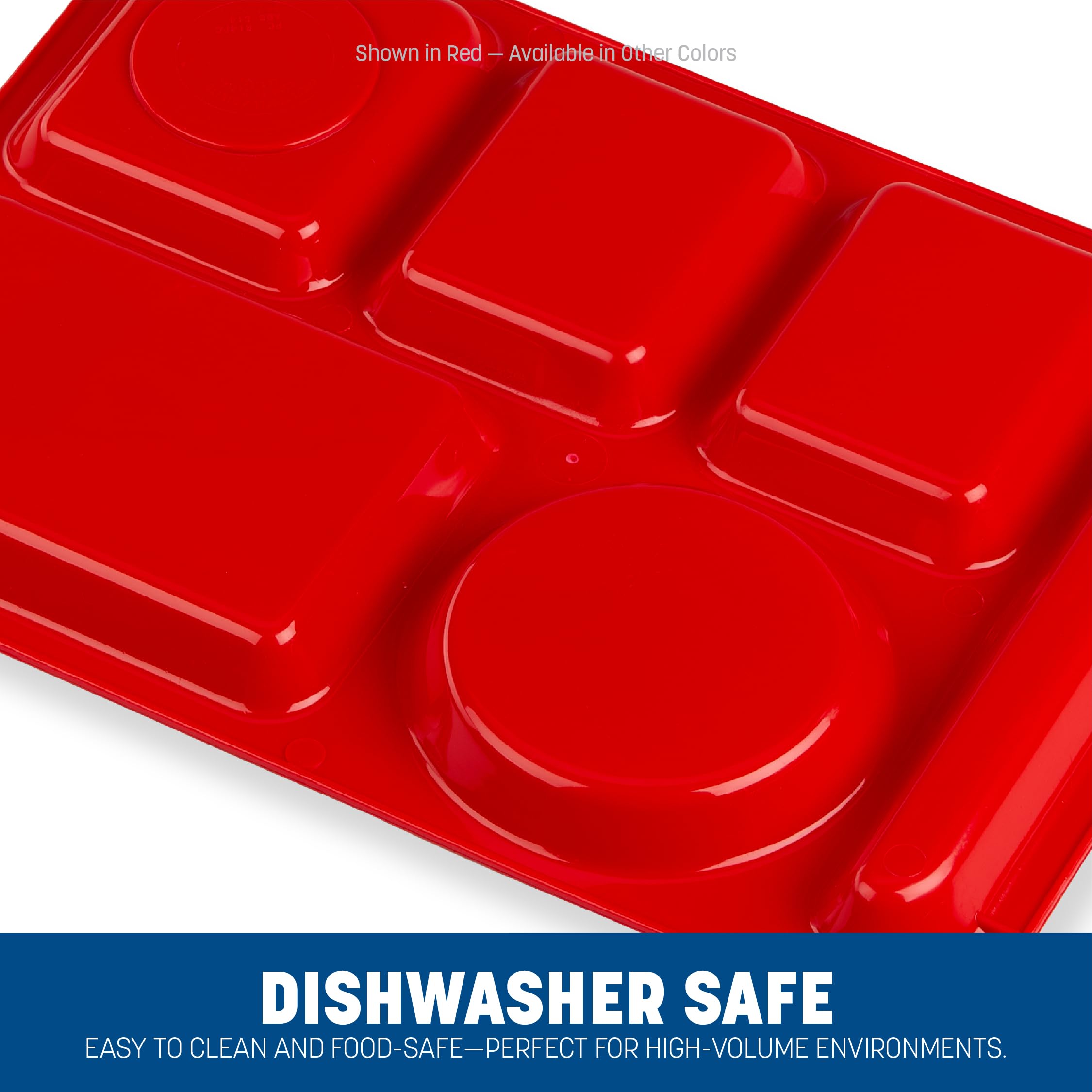 Carlisle 614 ABS 6-compartment divisé Plateau, 35,6 x 25,4 cm (cas de 24), 13.87" x 9.90", Red, 24