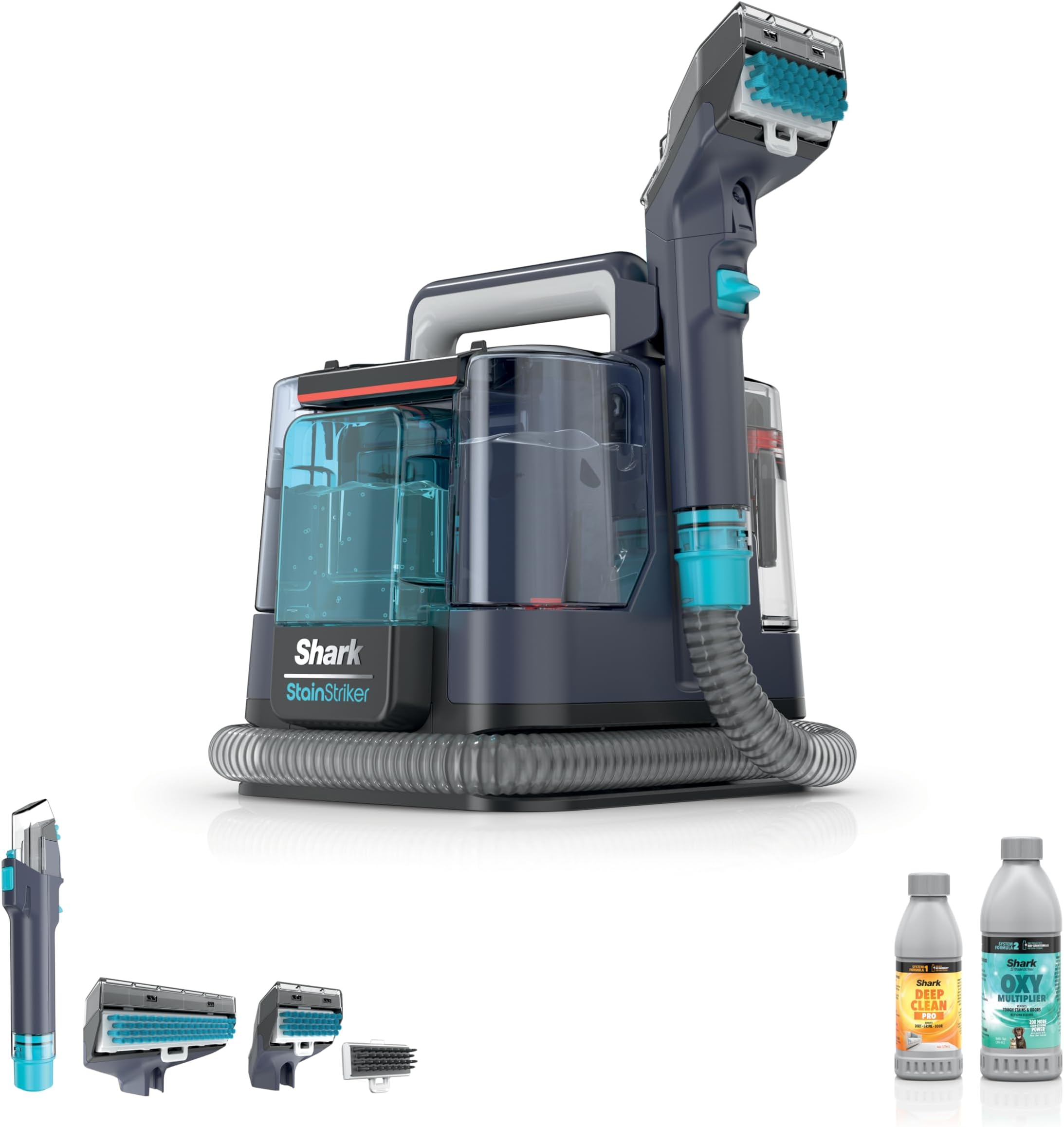 Shark StainStriker Portable Carpet, Upholstery & Area Rug Cleaner, XL Tool & Self-Cleaning, Stain & Odor Remover, Perfect for Car Interior with 3 Cleaning Tools & Solution, PX225BRN, Royal Purple