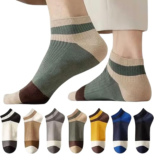 DIVUE Ankle Length Socks for Men &amp; Women | 7 Pair Multi Color Combo Pack | Cotton Rich, Breathable, Sweat Absorbent, Anti ...