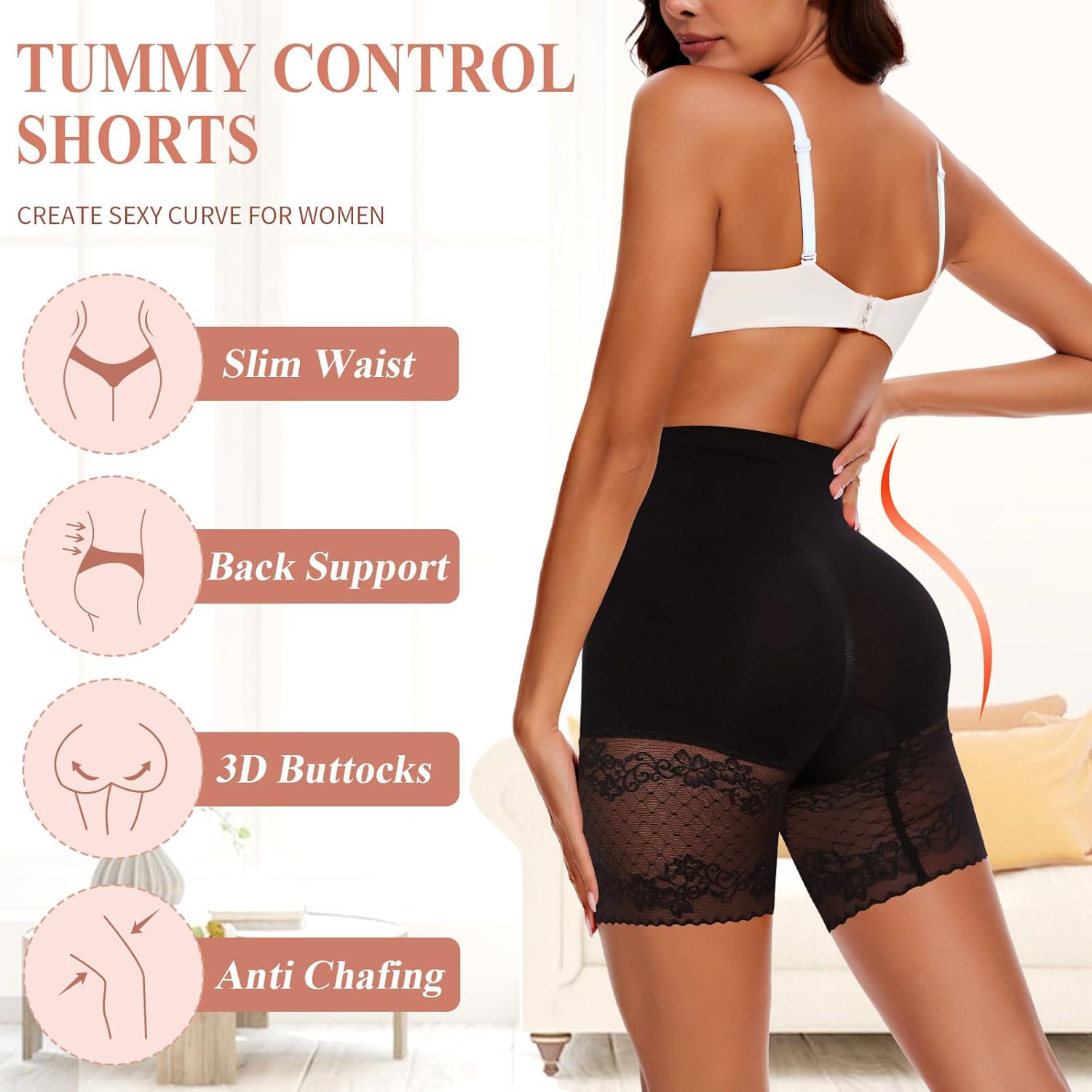Tummy Control Shapewear Shorts for Women Under Dress Seamless Mid Waist Body Shaper Shaping Underwear Girdle Panties - Image 2