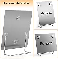 Vista 6 de Tablero de anuncios magnético con soporte, pequeño tablero de notas de borrado en seco, caballete de metal de mesa para exhibición magnética, 10 x 8