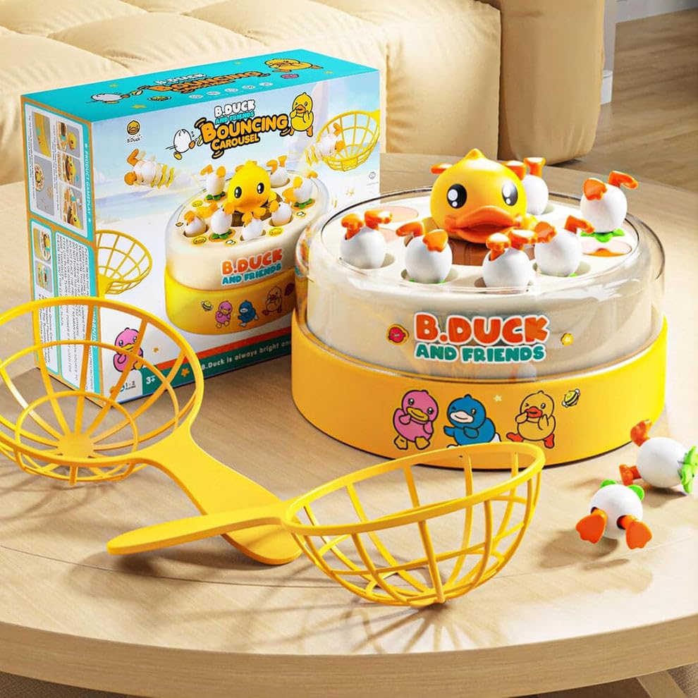 Image of Electric Duck Catching Reflex Game for Kids | Rotating Jumping Duck Board Game with Nets | Interactive Family & Party Game | Reflex & Coordination Play Toy (3+ Years)