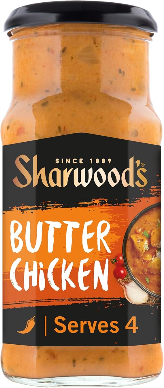 Sharwood's Butter Chicken Mild Curry Cooking Sauce, 420 g Jar (Pack of