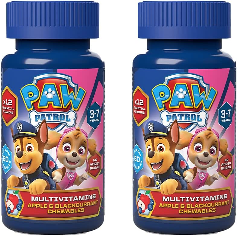 PAW Patrol Multivitamins, 60 Apple & Blackcurrant Chewables with 12