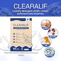 Vista 47 de CLEARALIF Laundry Detergent Sheets, Orange, 64 Load, CLEARALIF Laundry Detergent Strips Eco Friendly & Hypoallergenic