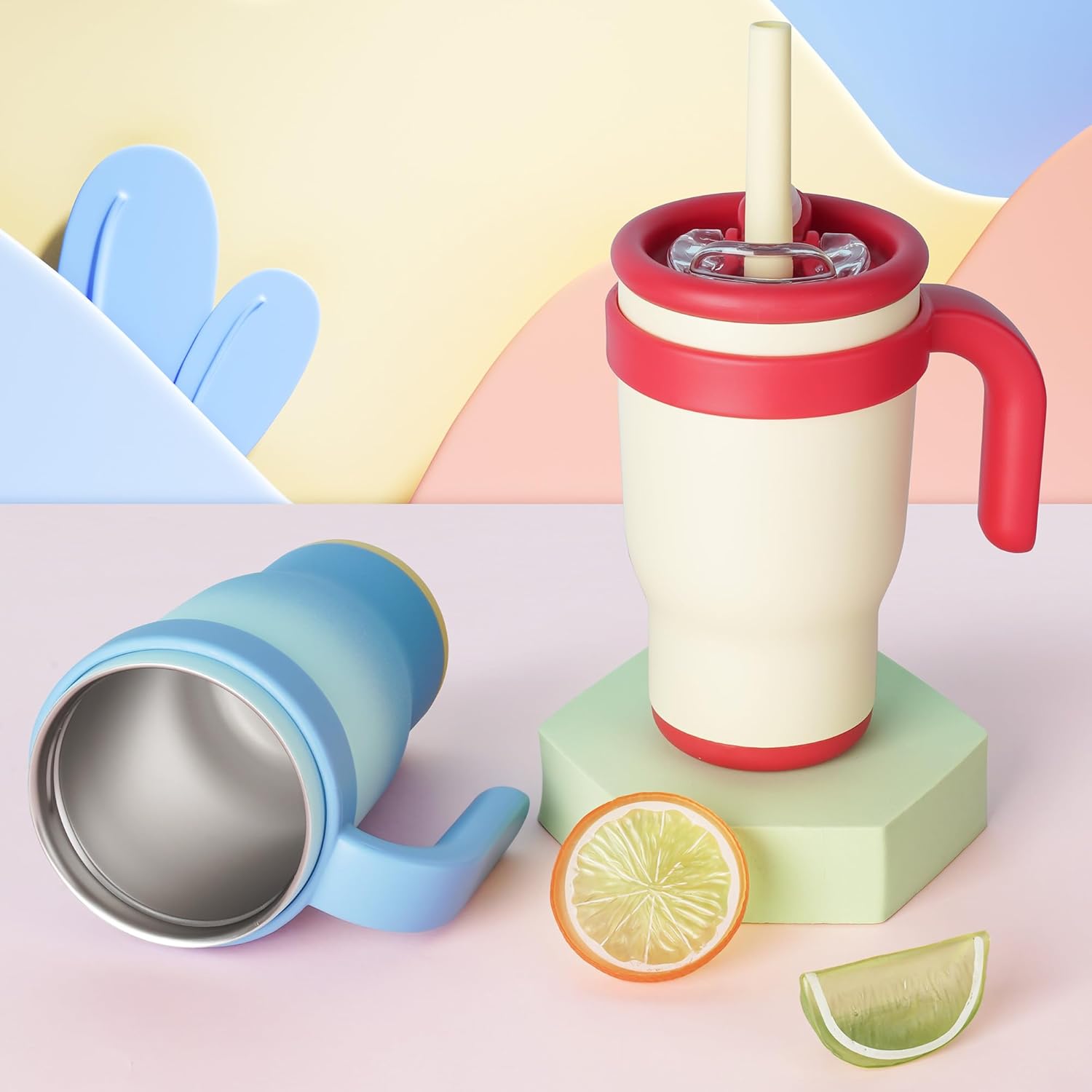 14oz Toddler Sippy Cup Vacuum Insulated Stainless Steel Kids Cup with Handle, Spill-Proof Straw, Leak-Proof Travel Cup for Home or On-the-Go - Image 5