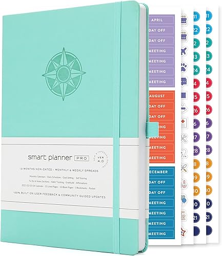 Miniatura 8 de Smart Planner Pro - Agenda pequeña de 8.6 x 5.7 pulgadas (A5) - Agenda diaria sin fecha - Probado y aprobado para lograr objetivos y aumentar la