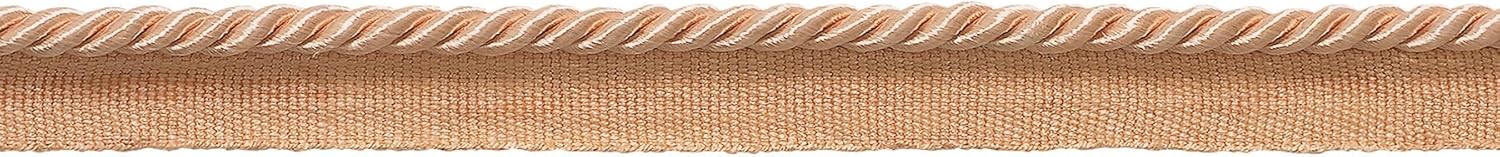 DÉCOPRO 16 Yard Value Pack of 3/16 inch (.5cm) / Salmon Basic Trim Lip Cord/Style# 0316S (21976), Color: Peach - E16 (49 Ft / 14.6M)