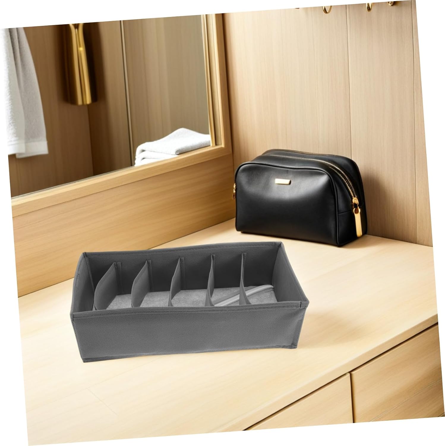 3pcs Foldable Underwear Drawer Organizer Boxes for Closet Storage, Cloth Compartment Storage Bins Preventing Creases, for Ties and Handkerchiefs in Bedroom or Travel