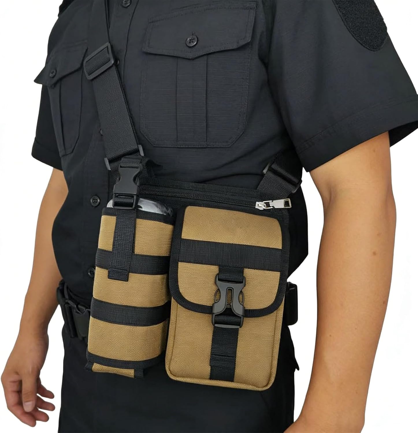 Lightweight Shoulder Bag with Multiple Compartments Water Oxfords Chest Casual Crossbnody Purse for Travel Outdoor Crossbody