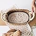 Handcrafted Ceramic Bread Warmer with Oval Wicker Basket – Rustic Kitchen Decor and Thoughtful Gift for Bakers or New Homes (Flower oval, Batik Pale green)
