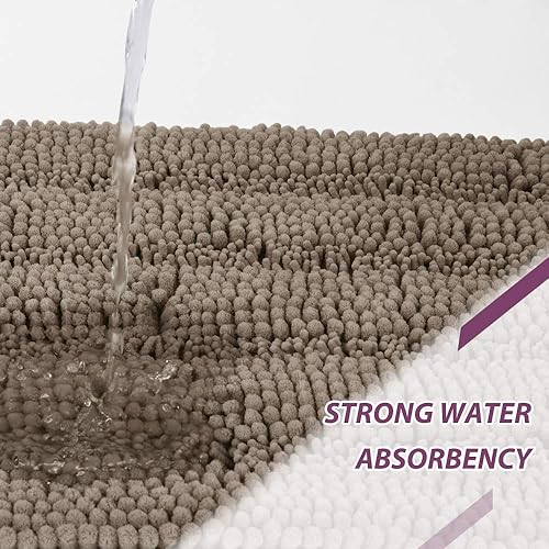 Vista 142 de NICETOWN Tapetes de baño antideslizantes (verde cáscara, 20 x 32 + 17 x 24 pulgadas)