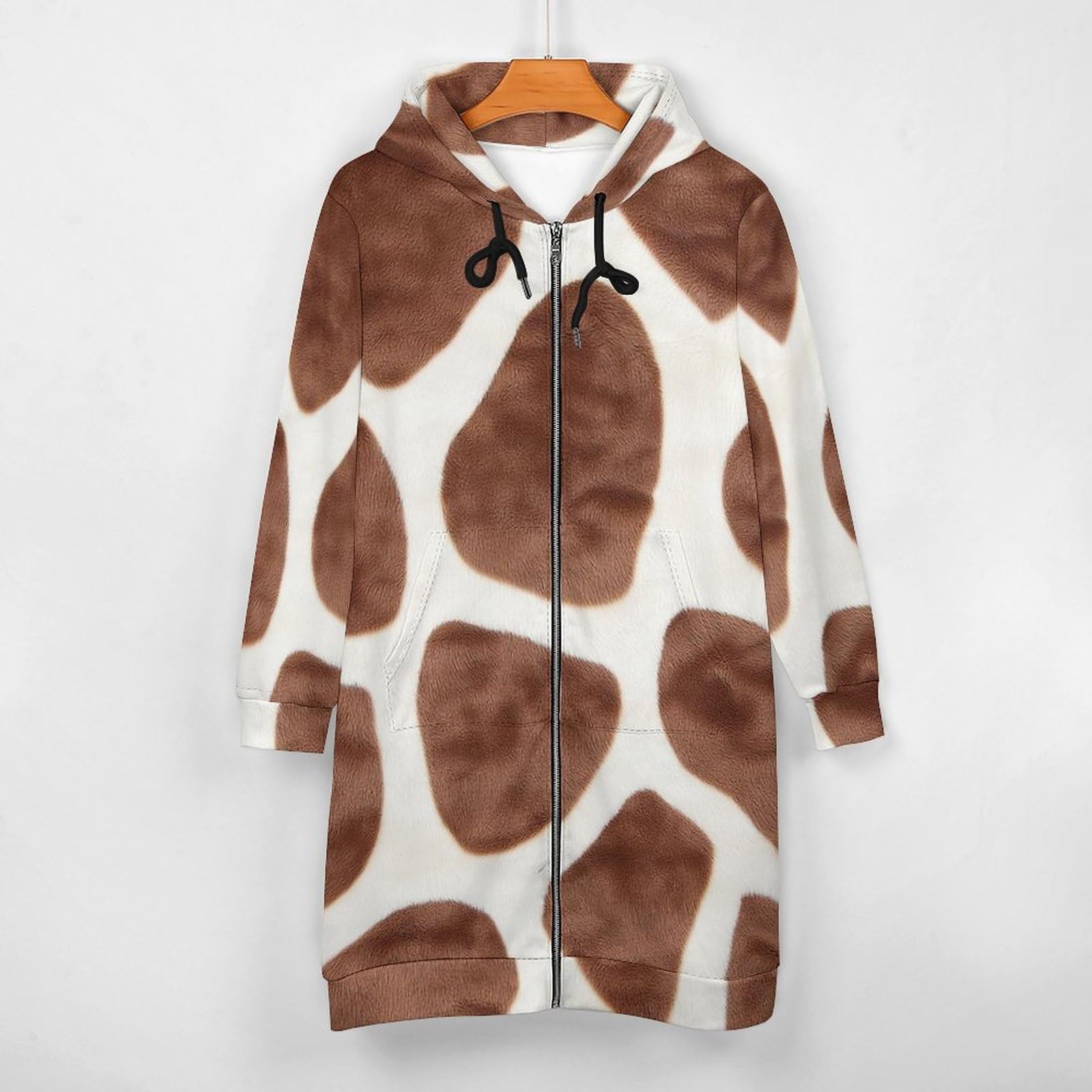 Sweat-Shirts à Capuche pour Femmes, à Pois Marron, Manches Longues, Doux, Confortables et décontractés, avec Poches
