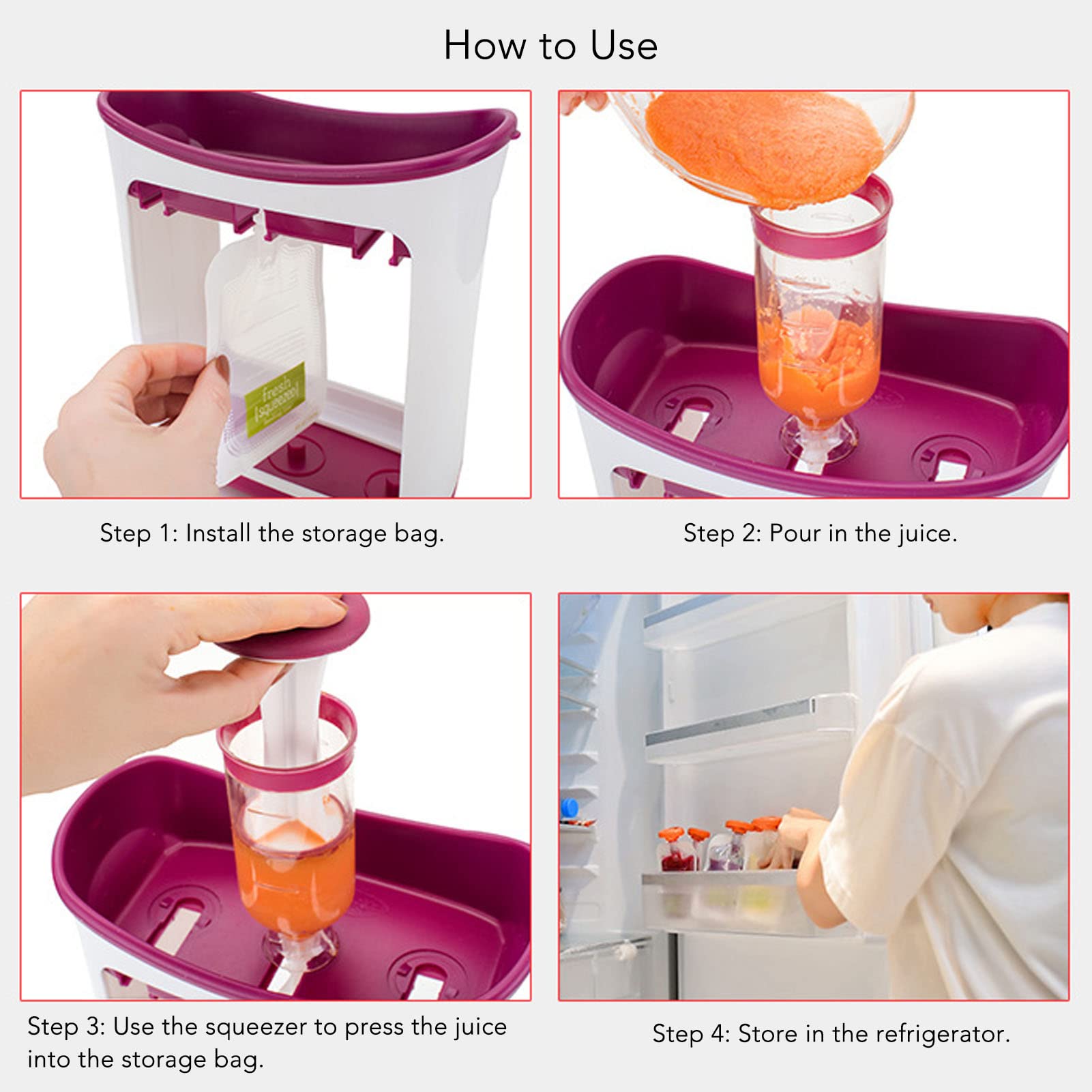 Station de pressage alimentaire, manuel de jus de fruits pour bébé Portable, facile à laver pour les bébés