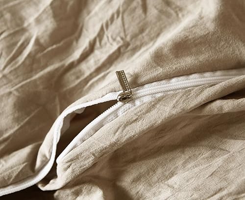 Miniatura 9 de DREFEEL Juego de funda de edredón verde de microfibra lavada a la piedra, de lujo, tamaño individual, 2 piezas (1 funda de edredón, 1 funda de