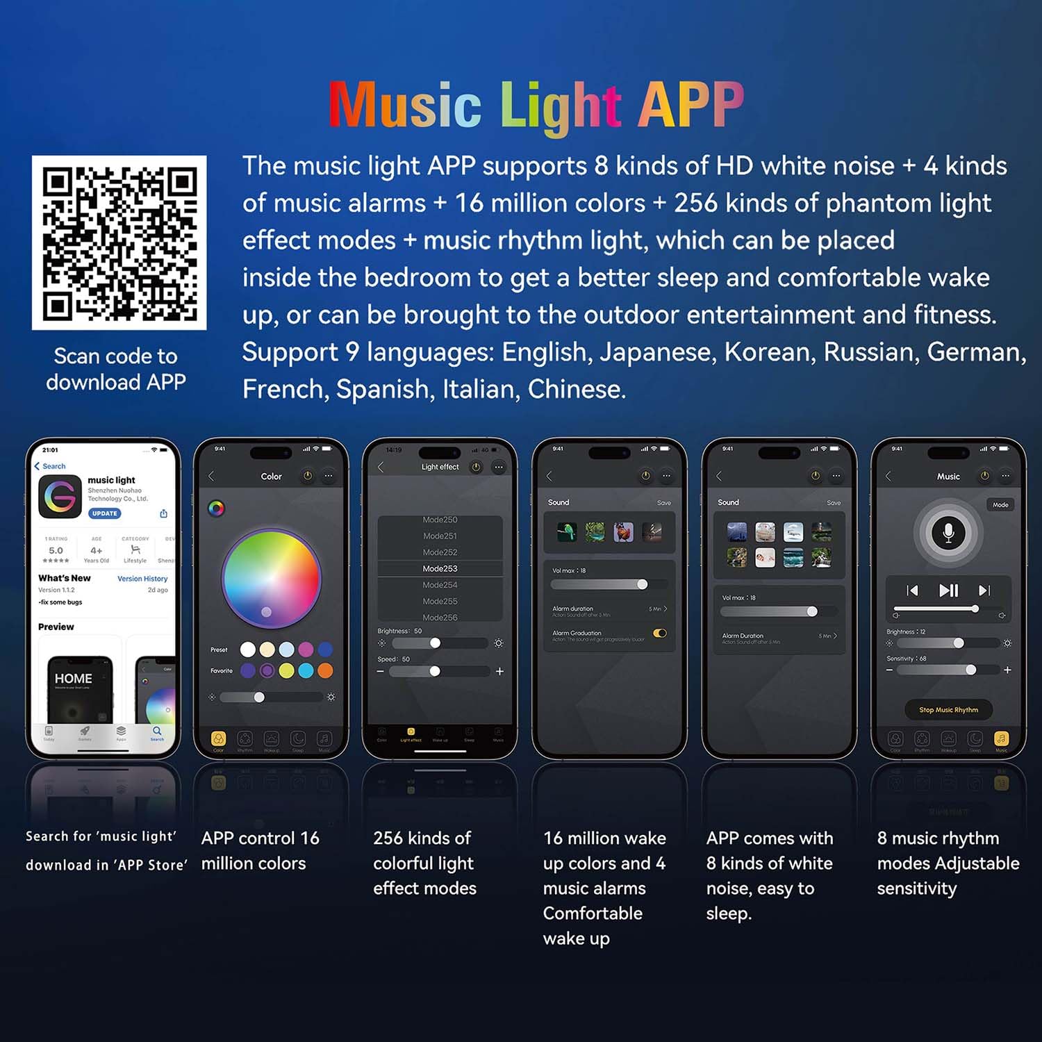 Lampe d'ambiance avec chargeur sans fil, mini haut-parleur sans fil avec réveil, haut-parleur Bluetooth avec lumière d'ambiance, lampe de chevet cadeau pour décoration d'intérieur, chambre à coucher