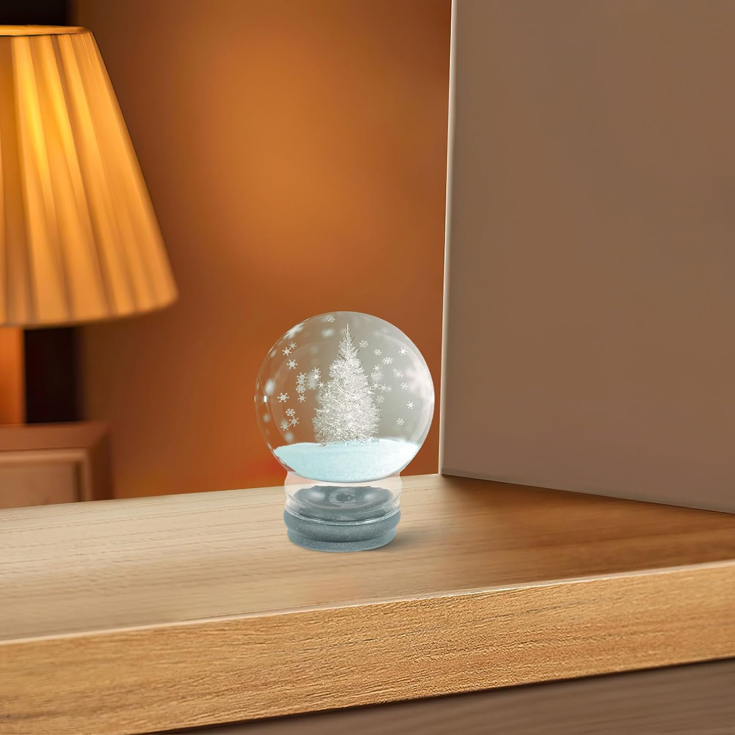 2pcs DIY Snow Globe: Clear Glass Christmas Snow Globe Rubber Base Empty Fillable Water Bubbles Jar for Christmas Decoration 65mm