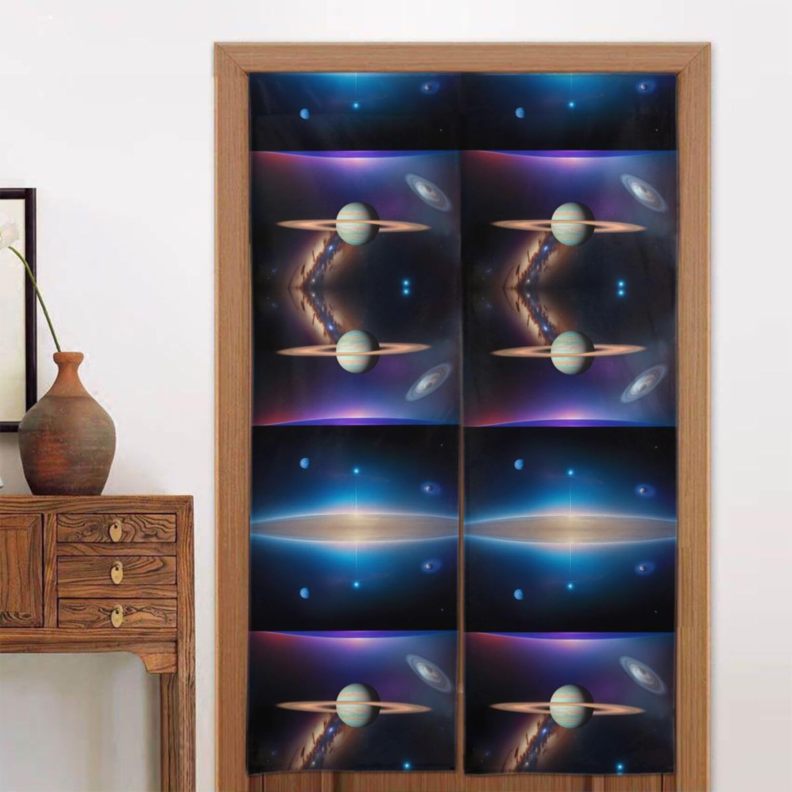 CNTDBU Cosmic Saturn Door Curtain 34x56 Inch-Room Divider Panel for Privacy, Entryway Screen for Kitchen Bedroom