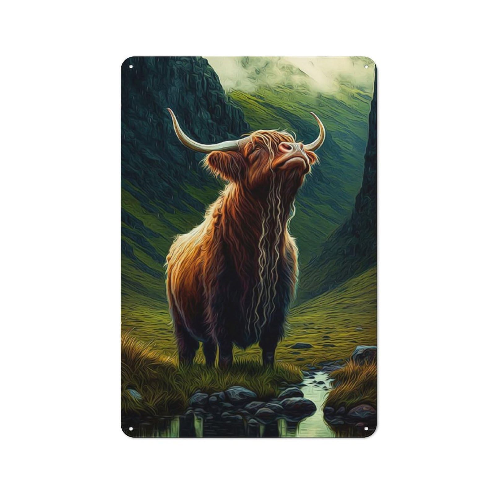 Yak Industrial Metal Wall Decor 30x20cm, Tin Sign for Workshop, Basement, Shed Or Games Room