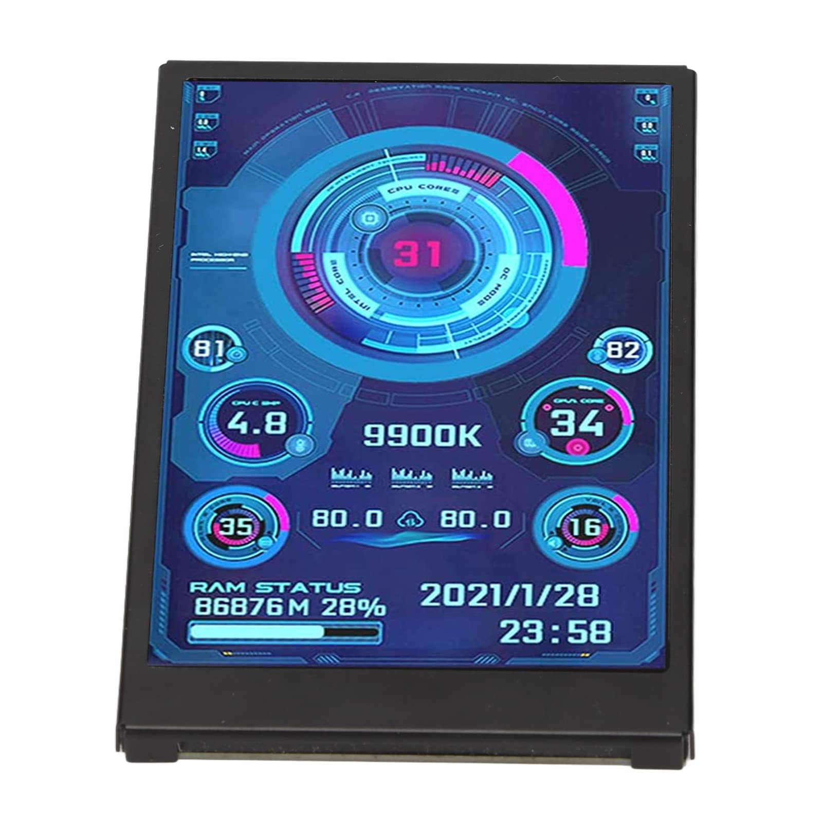 Ejoyous Mini ekran IPS USB 3,5 cala, PC CPU RAM monitor temperatury danych wyświetlacz temperatury komputera ekran IPS temperatura USB wyświetlacz panelu czujnika komputera