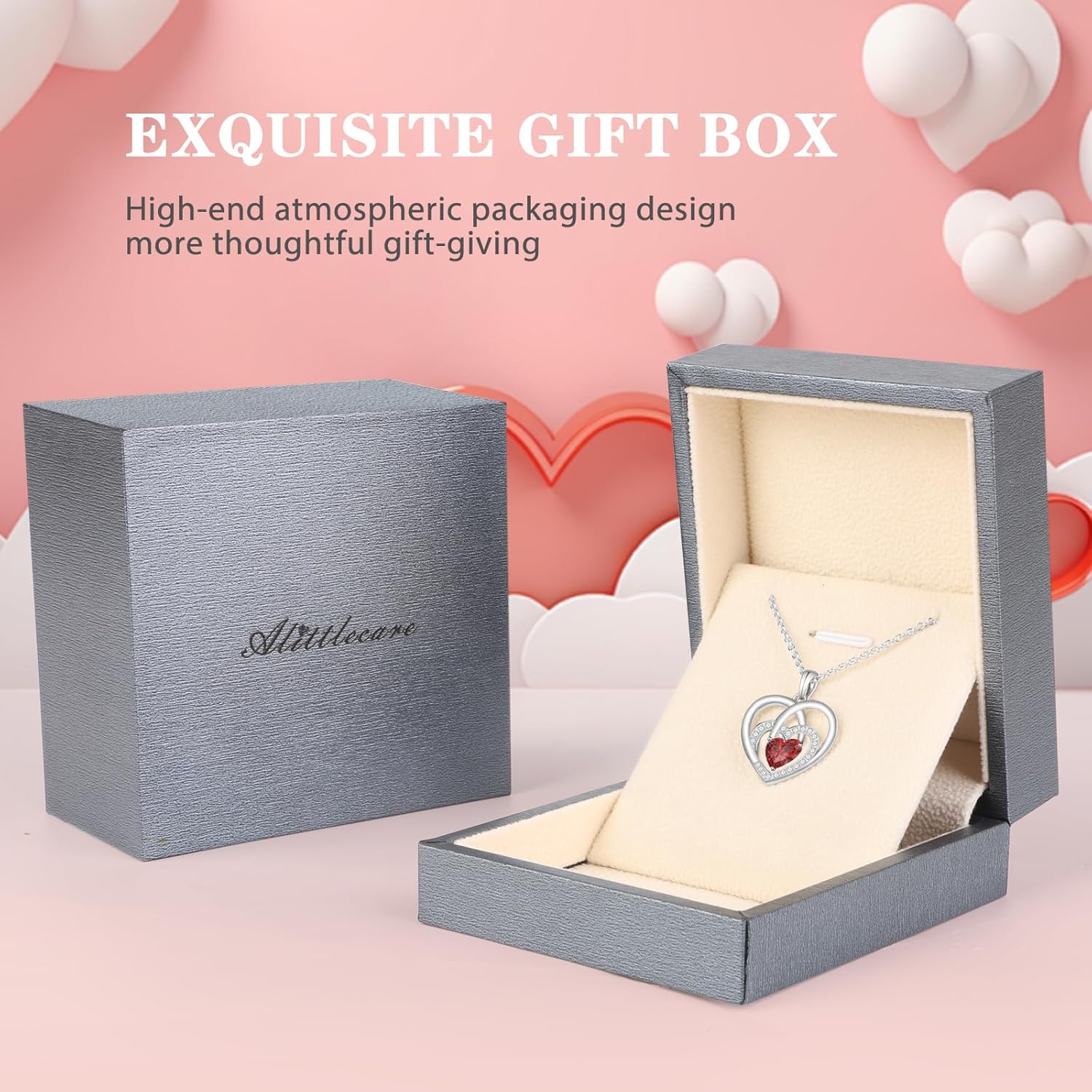 women's necklace 925 Sterling Silver Heart Necklace - Elegant pendant necklace - Heart Pendant for Birthday, Anniversary, Valentine's Day Gift - Thoughtful Gift for Wife, Mom, Girlfriend - Image 6