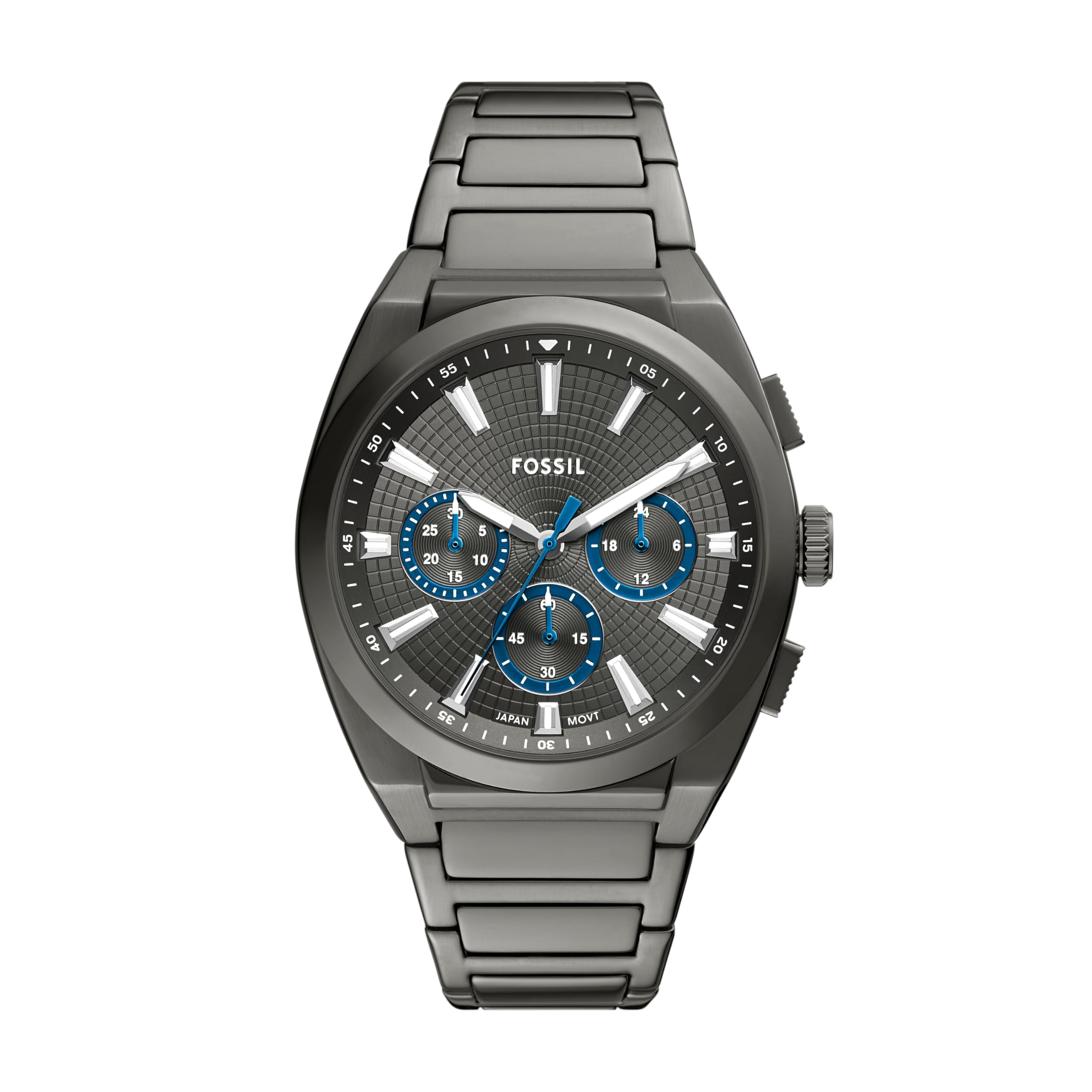 Fossil Men's Everett Quartz Stainless Steel Three-Hand Watch Gunmetal Chrono 44MM