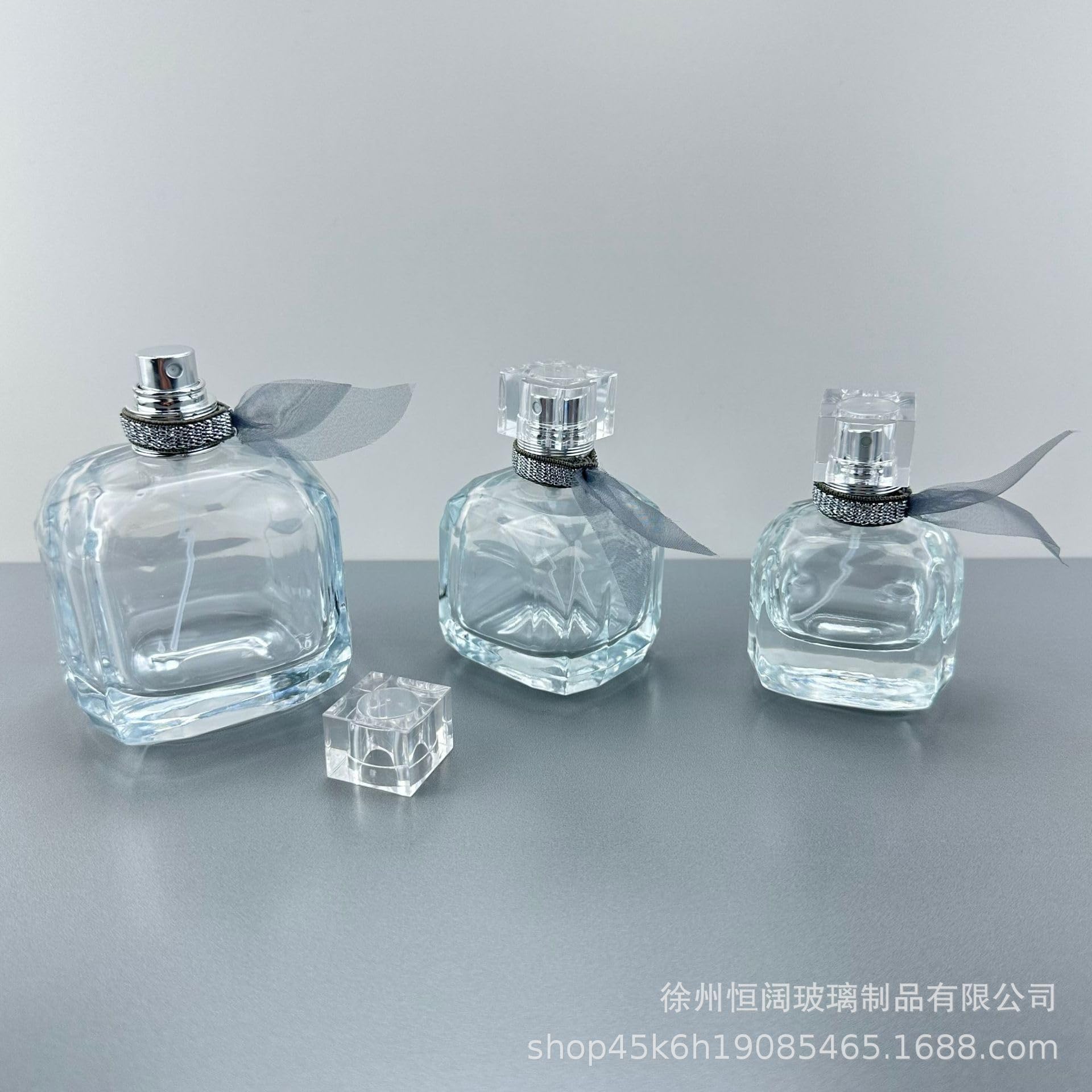 3 Pezzi Flacone di Profumo Stile Nastro Nero Spray Riutilizzabile 100ml 50ml 30ml Flacone Spray di Profumo Riutilizzabile con Fondo Spesso per Uomini Donne Viaggi