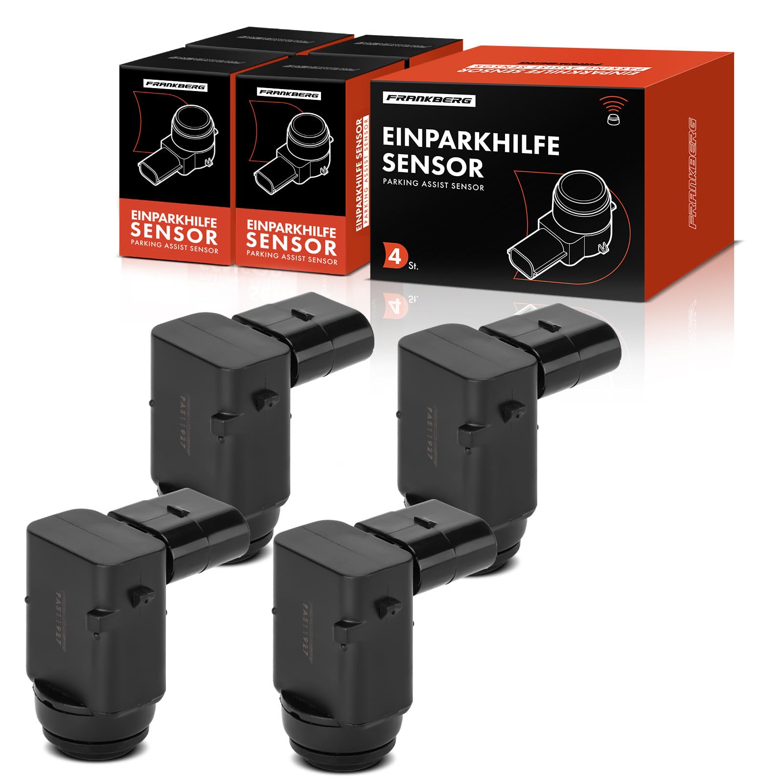 Frankberg 4 capteurs de stationnement PDC 3 broches avant/arrière | 3D0998275A; Compatible avec: Nouvelle Coccinelle 1C1 9C1, Altea XL 5P5 5P8, T.o.u.r.a.n 1T1 1T2, Golf Plus 521 5M1