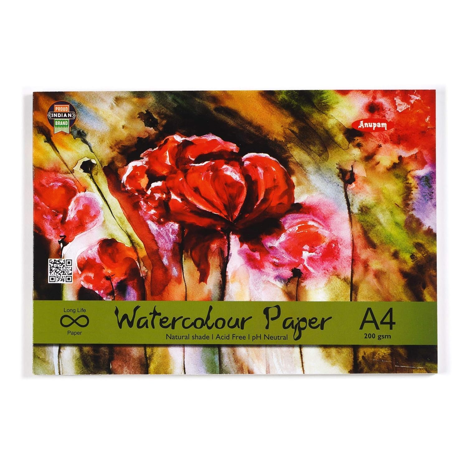 Anupam Artists Watercolour Glued Pads 200 GSM Cold Pressed A4 20 Sheets for Watercolour, Gouache, Ink, Acrylic, Wet & Mixed Media, Art Painting, Drawing for Artists & Amateurs (B00Q48VDD0) Amazon Price History, Amazon Price Tracker