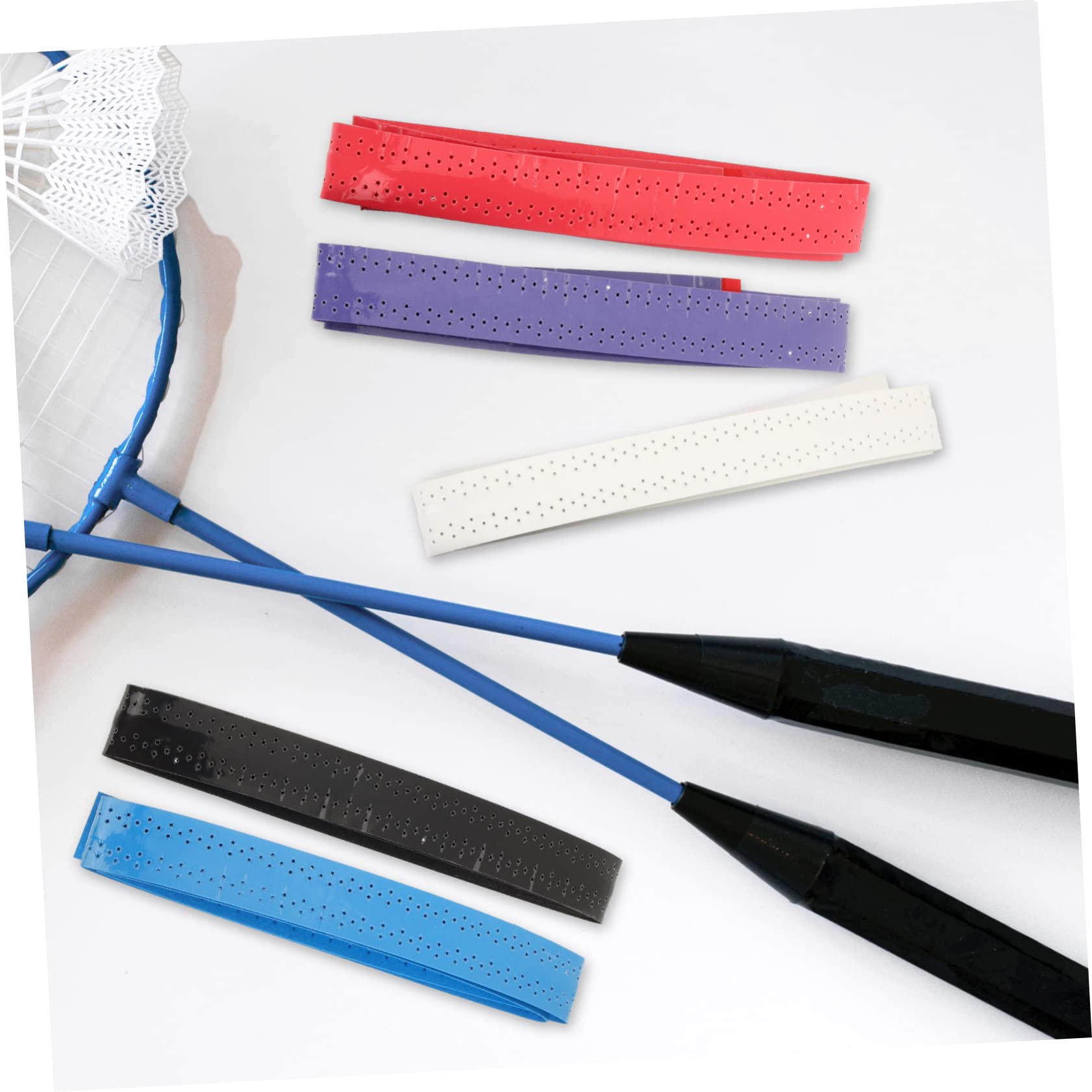 SUPVOX 5 Set Cinturino per Racchetta da Badminton Impugnature Navetta da Badminton Bandalette Racchette Tennis Cintura Avvolgente per Racchette Racchetta Sull'impugnatura Eva 5 Pezzi * 5